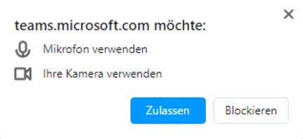 Zugriff auf Kamera und Mikrofon